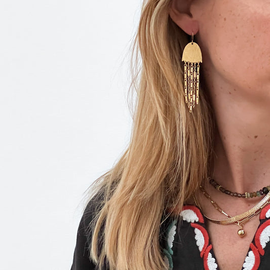 Boucles d'oreilles Gaïa dorées