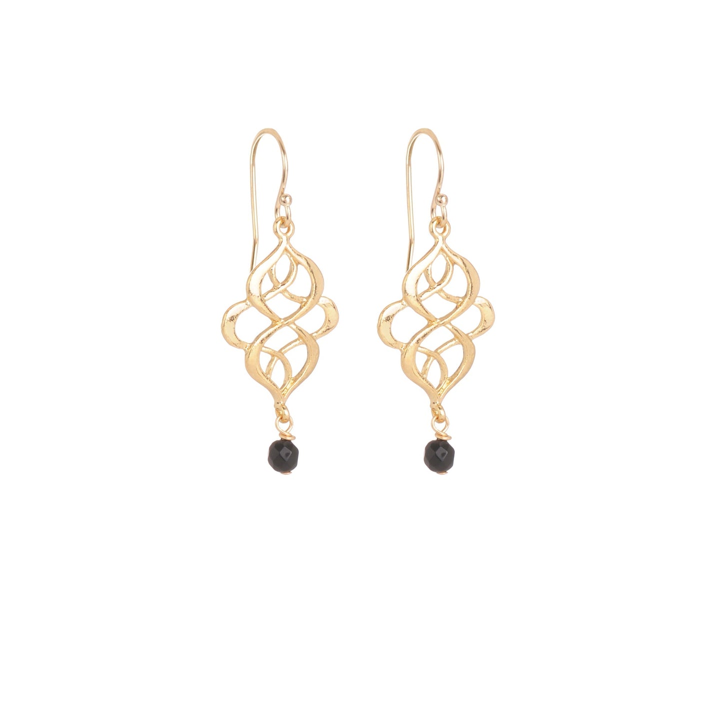 Boucles d'oreilles Vera agate noire