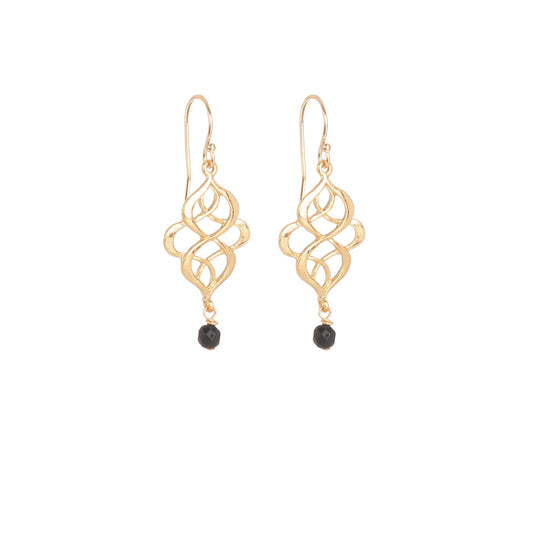Boucles d'oreilles Vera agate noire