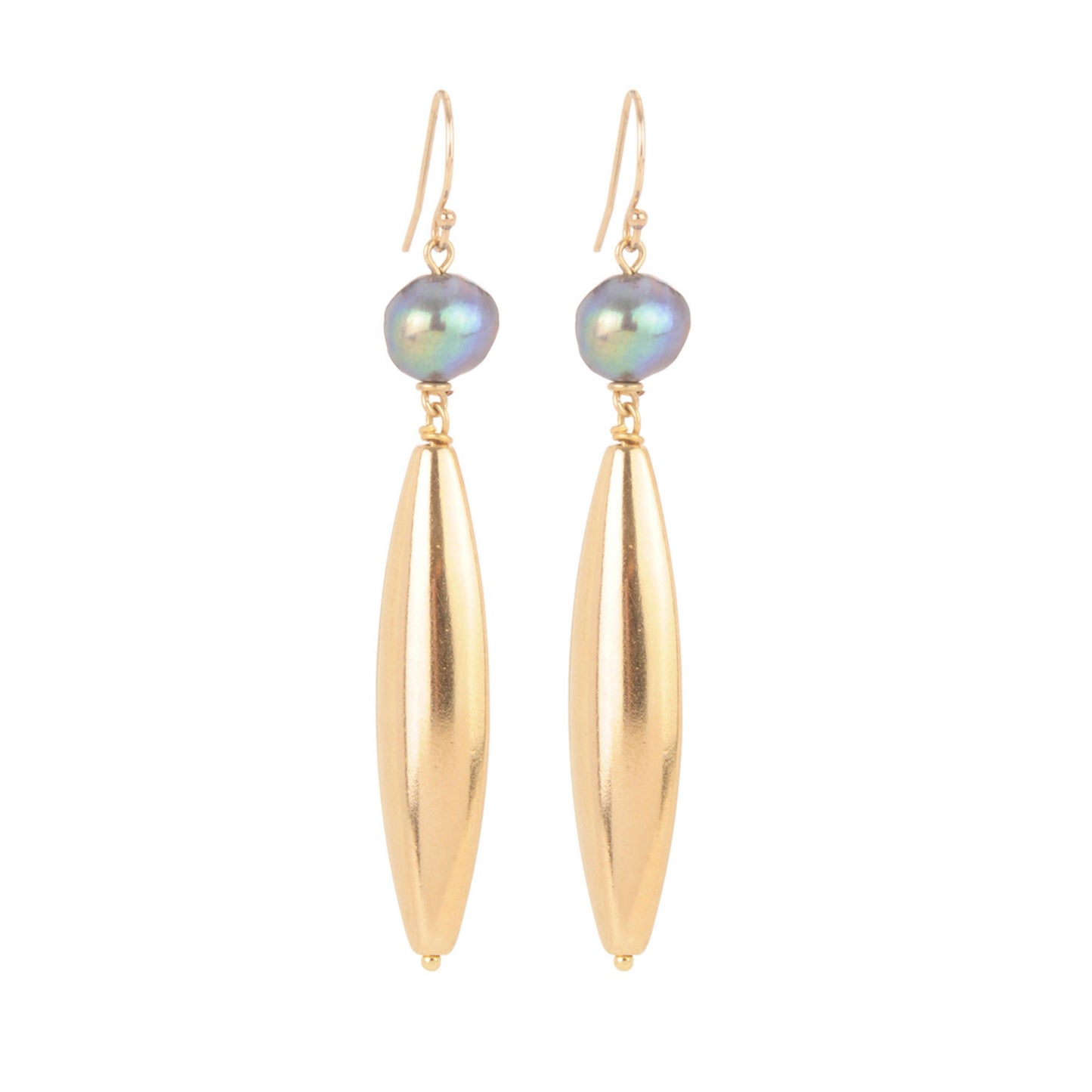 Boucles d'oreilles Perla avec une perle blanche
