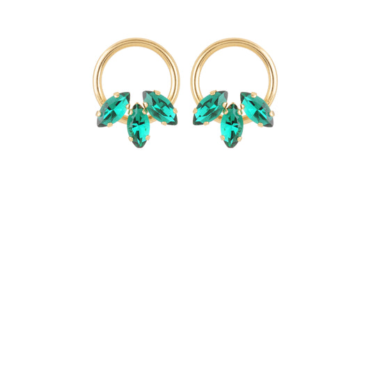 Boucles d'oreilles Tilda cristal vert émeraude