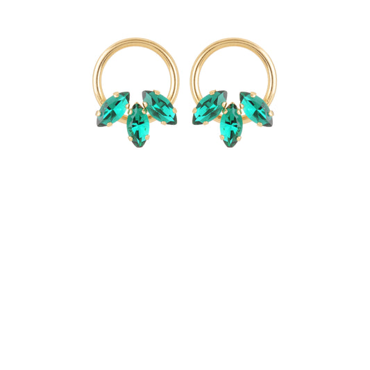 Boucles d'oreilles Tilda cristal vert émeraude