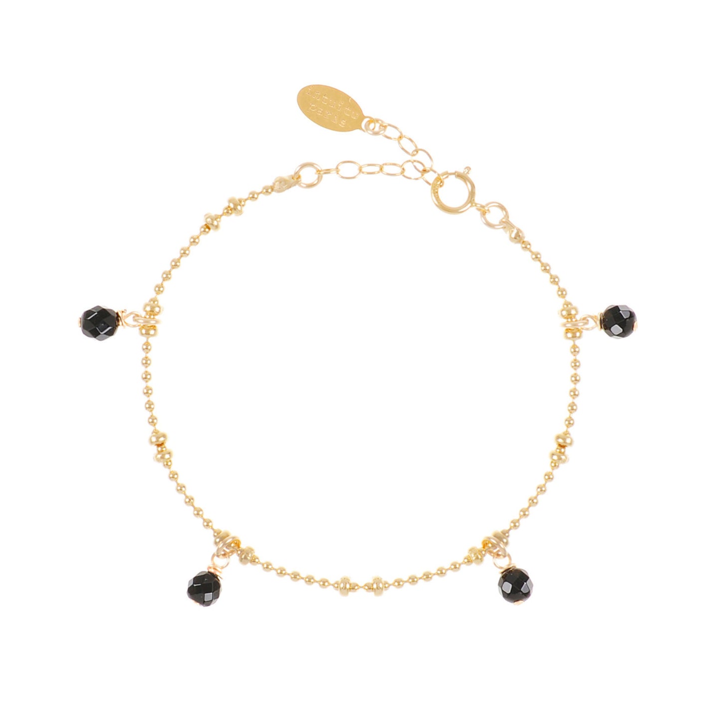 Bracelet Jasmine à pampilles en agate noire