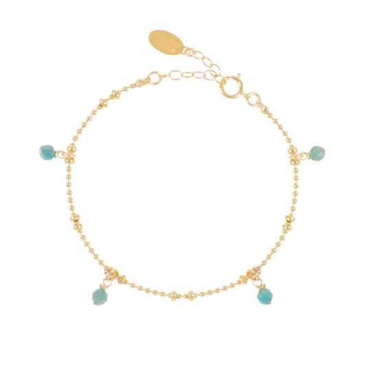 Bracelet Jasmine à pampilles bleues