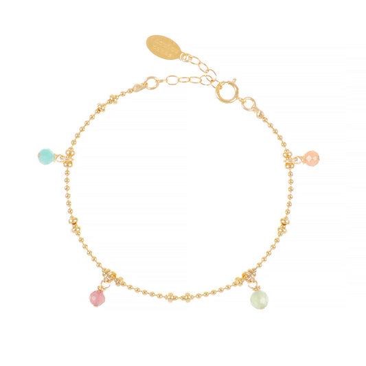 Bracelet Jasmine à pampilles roses vertes bleues violettes