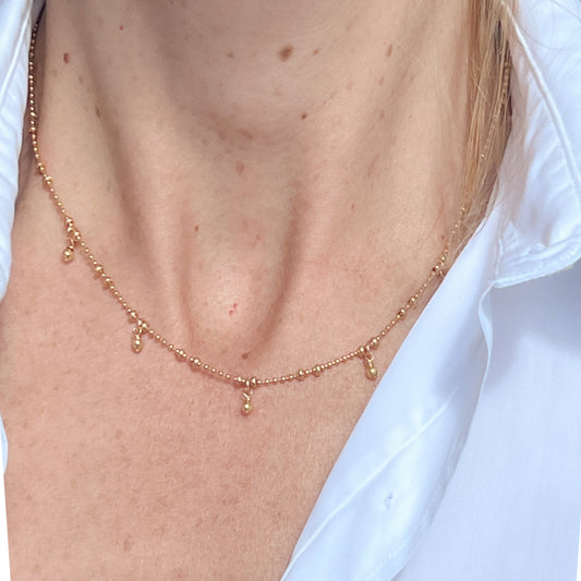 Collier Jasmine à pampilles dorées