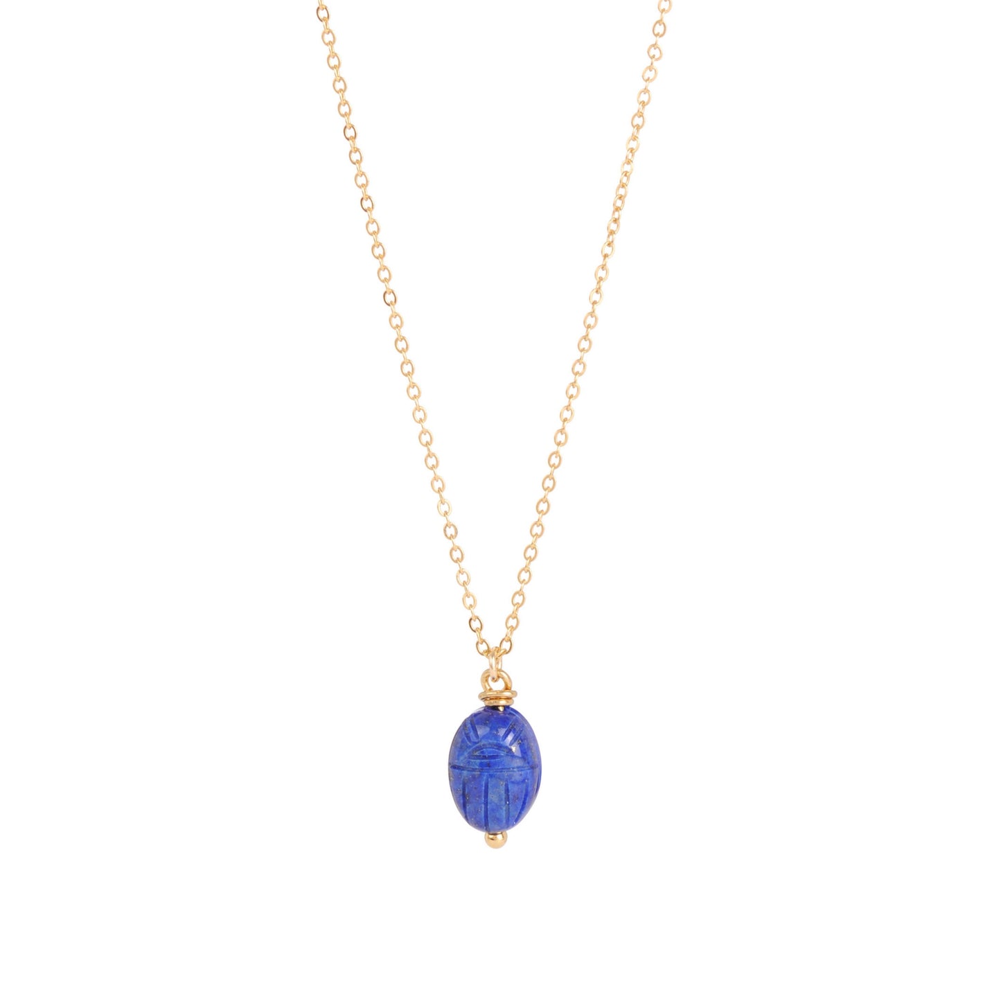 Collier Grigri scarabée lapis lazuli