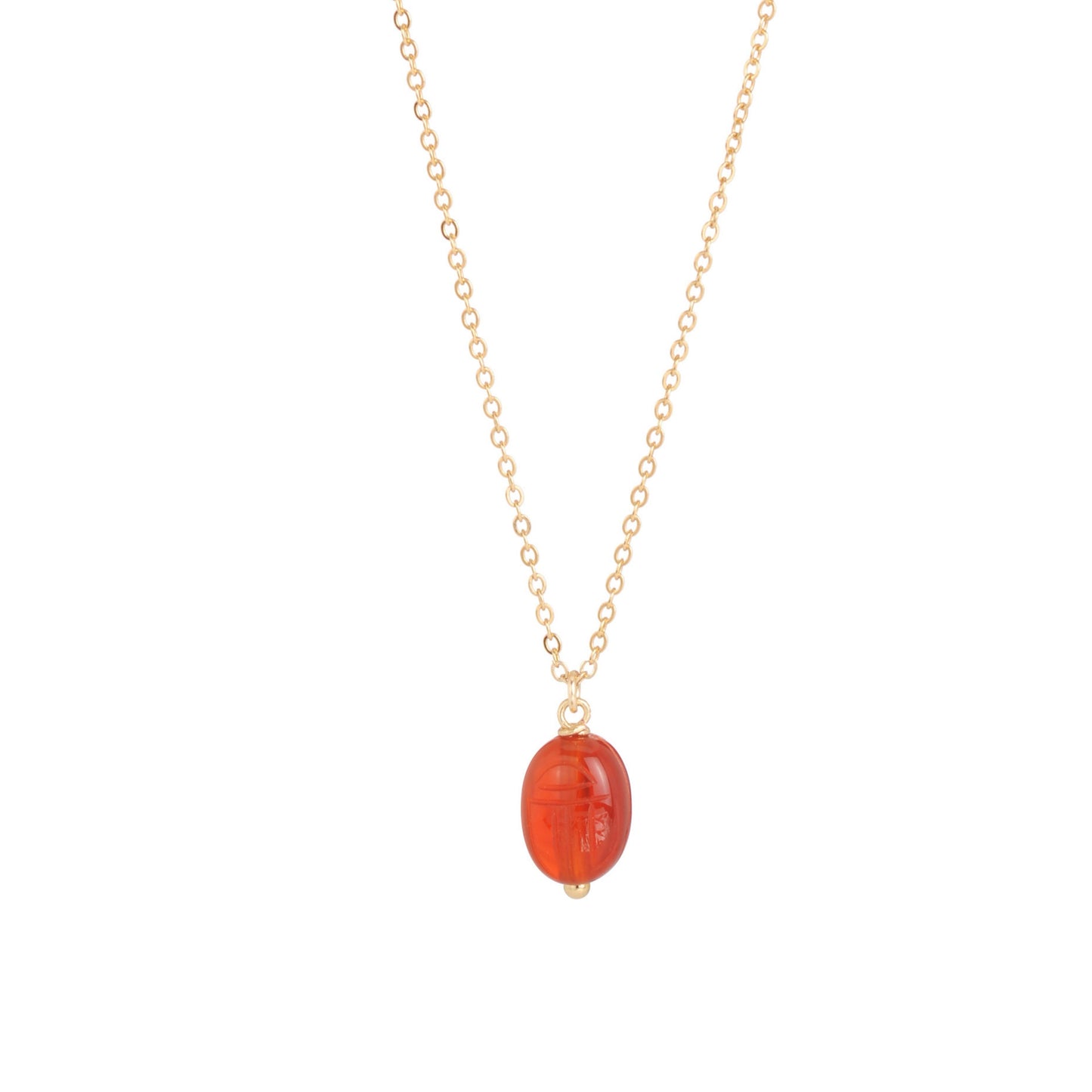 Collier Grigri scarabée cornaline
