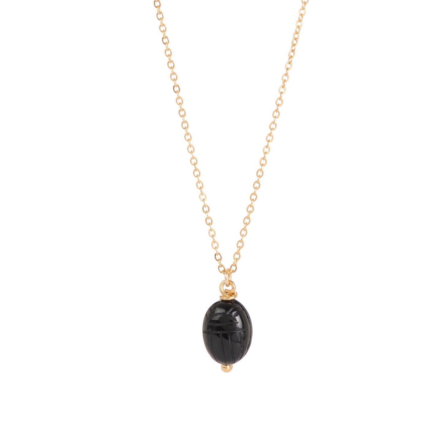 Collier Grigri scarabée malachite