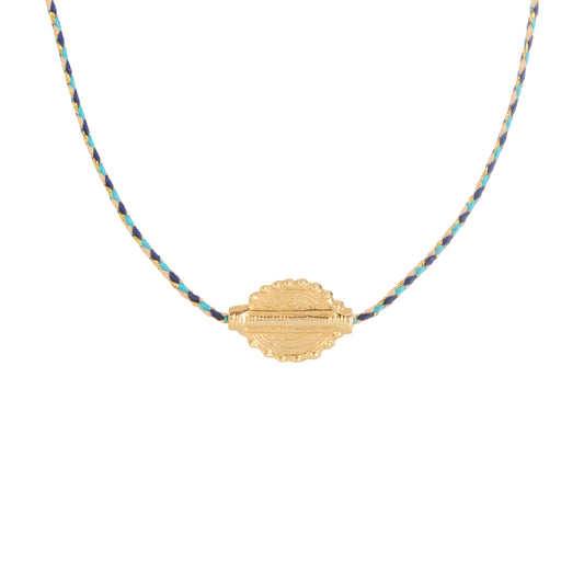 Collier Maya sur fil bleu