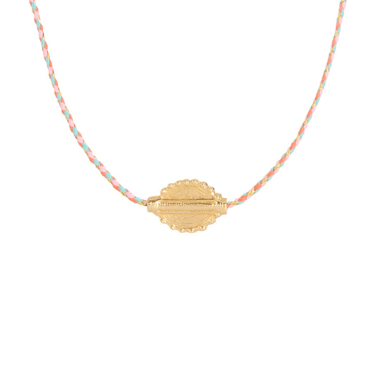 Collier Maya sur fil rose