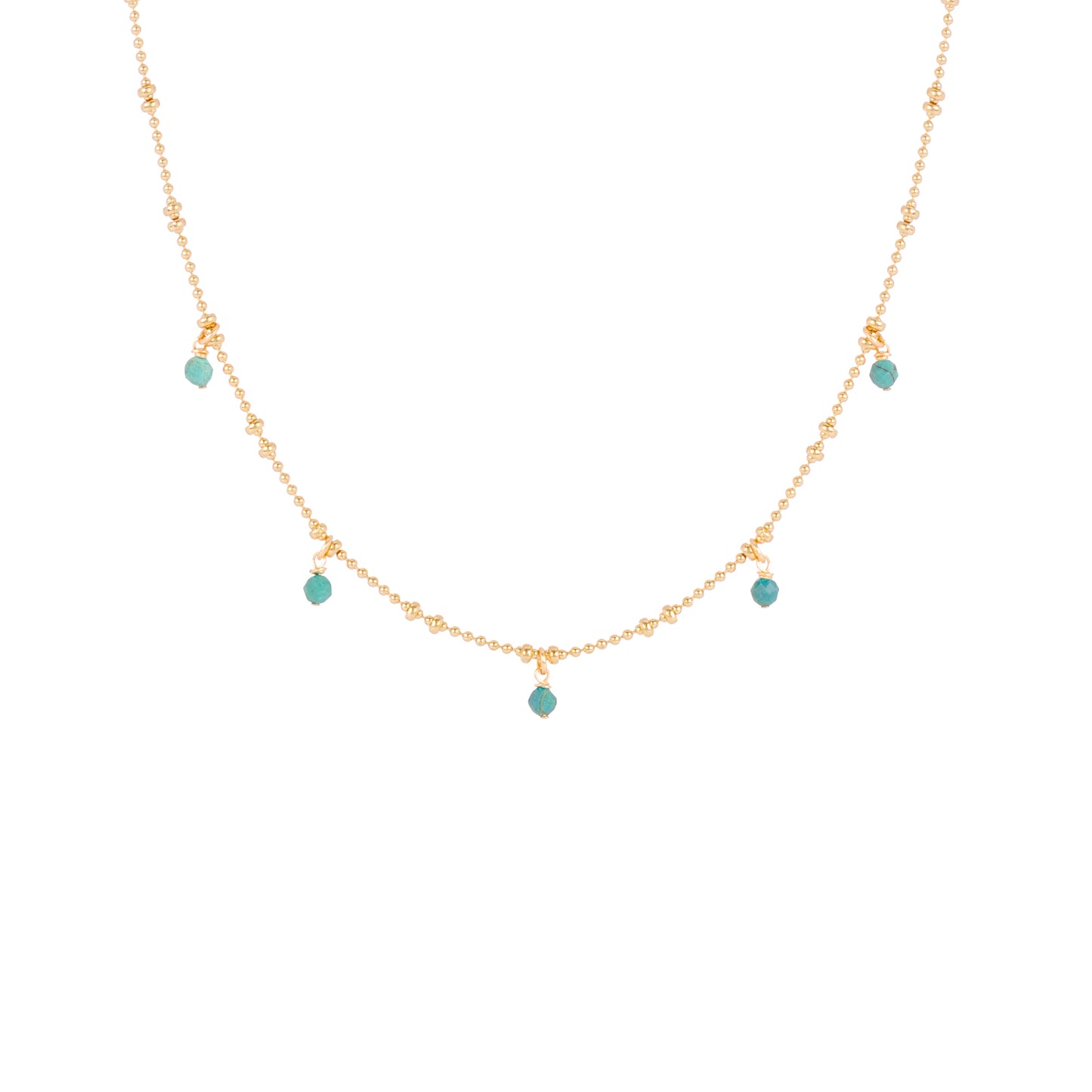 Collier Jasmine à pampilles roses vertes bleues violettes