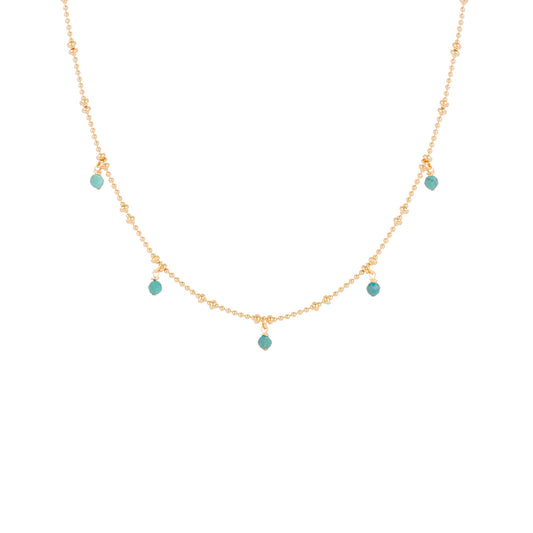 Collier Jasmine à pampilles en chrysocolle bleue