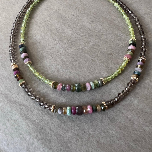 Collier Tamara péridot et tourmaline
