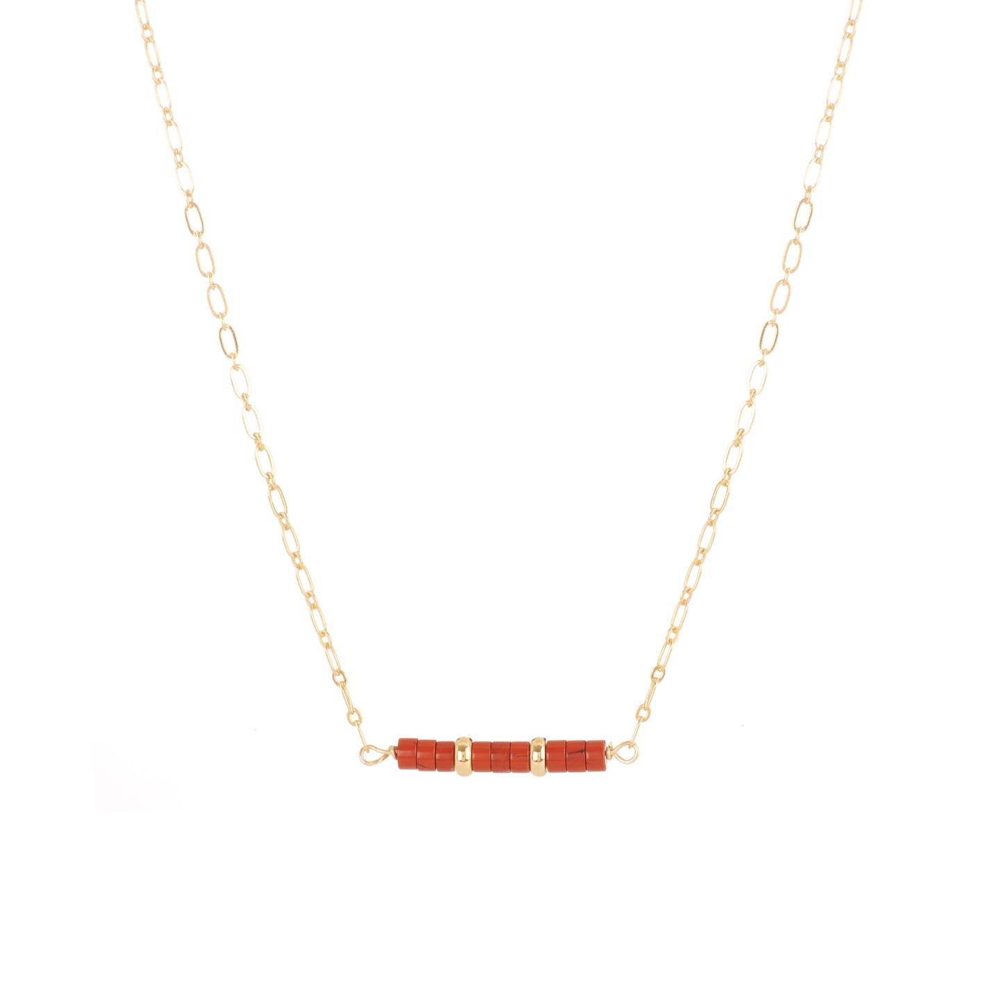 Collier Yasmine en jaspe rouge