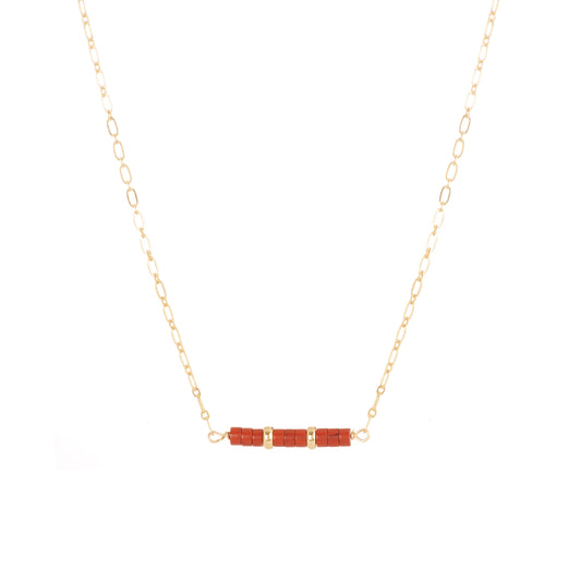 Collier Yasmine en jaspe rouge