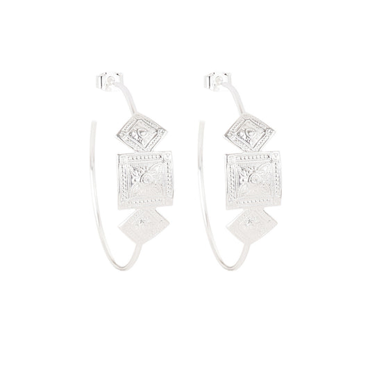 Boucles d'oreilles créoles Cosima argentées