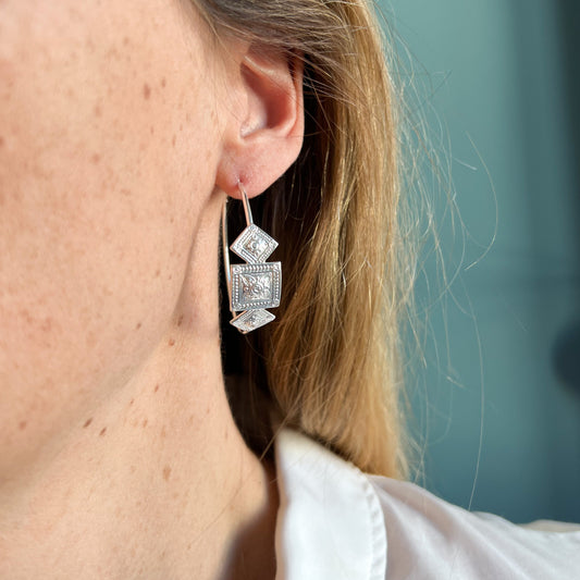 Boucles d'oreilles créoles Cosima argentées