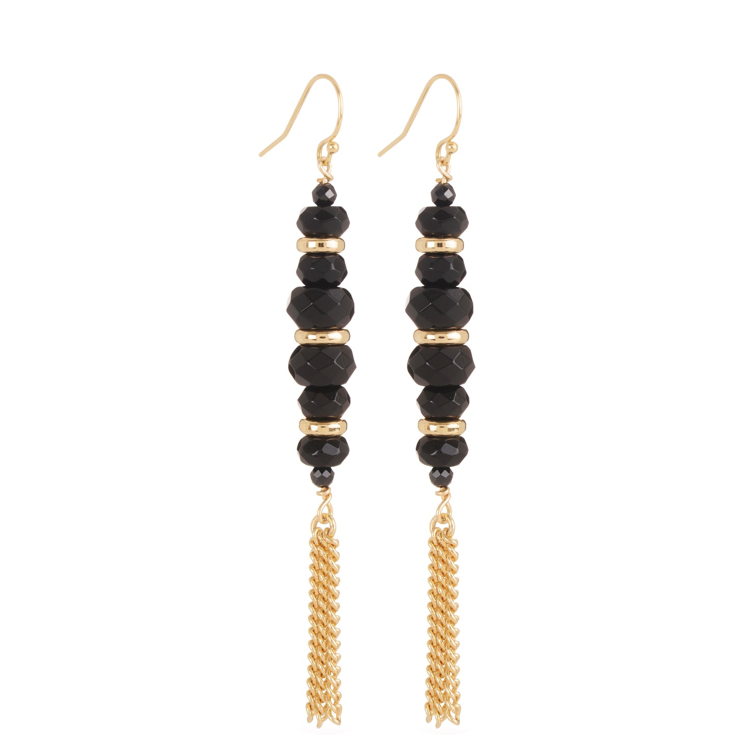 Boucles d'oreilles Tamara en agate noire