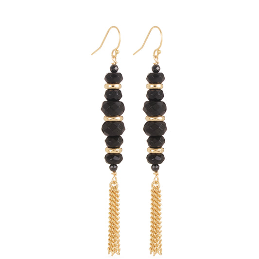 Boucles d'oreilles Tamara en agate noire