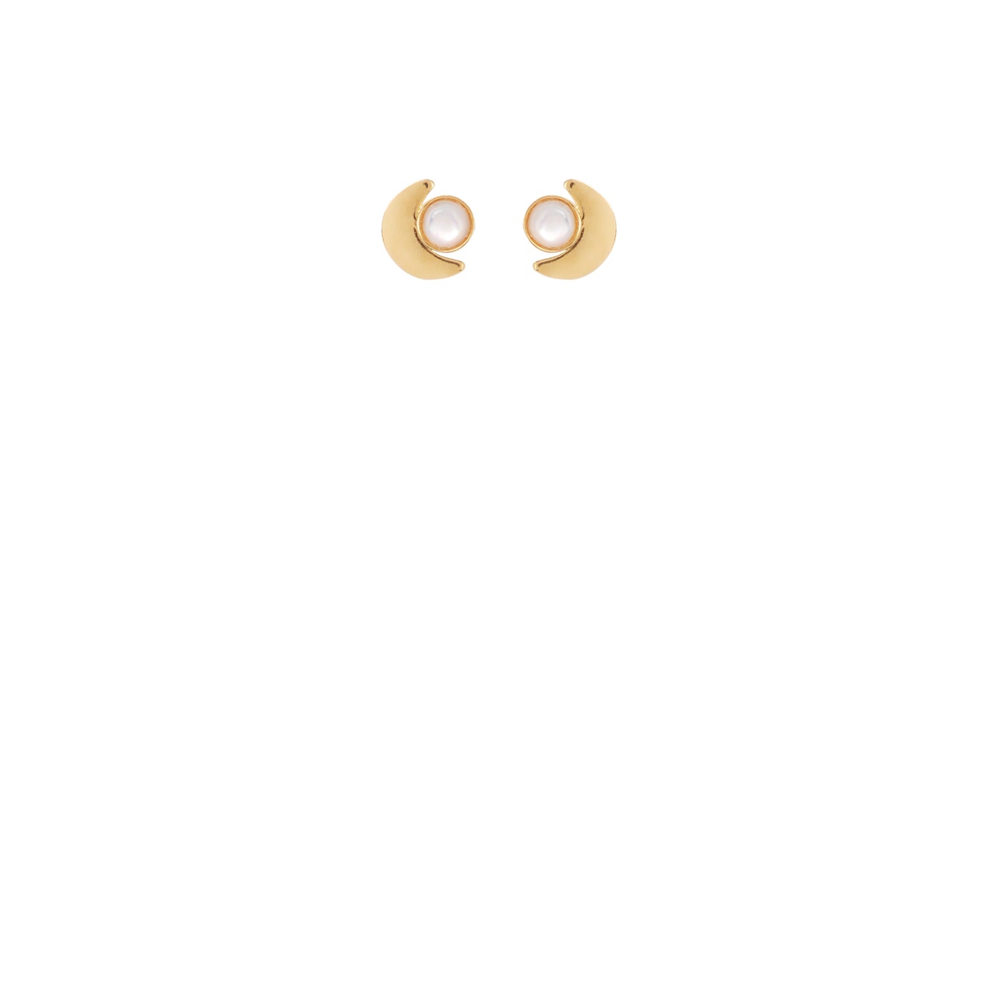 Puces d'oreilles Moon nacre