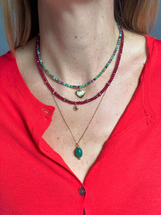 Collier Grigri scarabée malachite