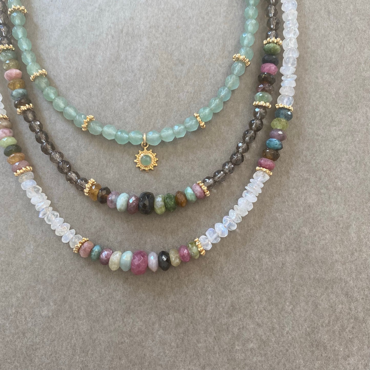 Collier Tamara quartz fumé et tourmaline