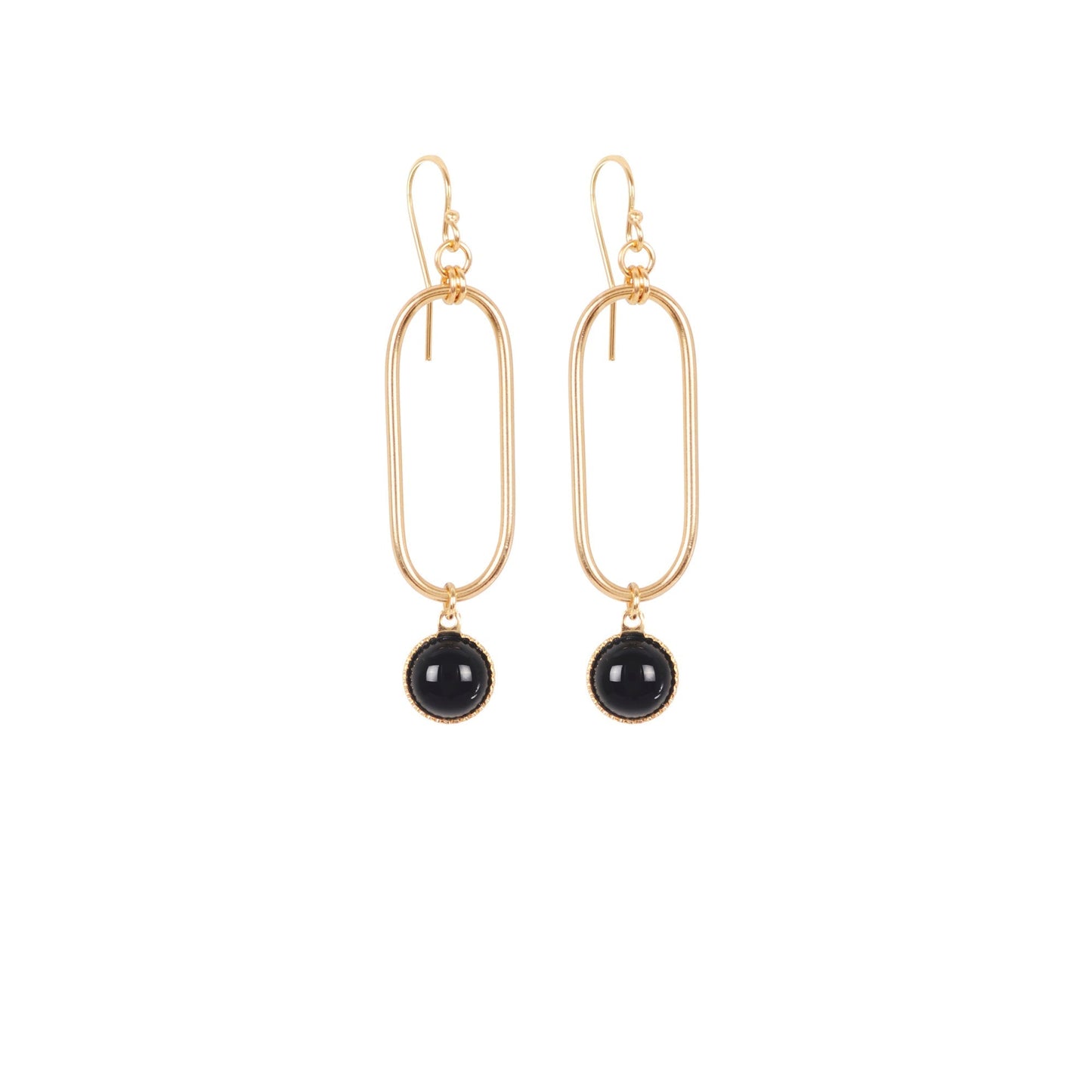 Boucles d'oreilles Emma agate noire