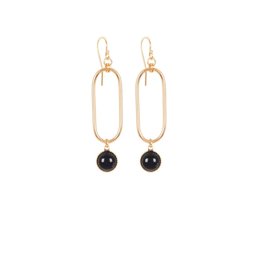 Boucles d'oreilles Emma agate noire