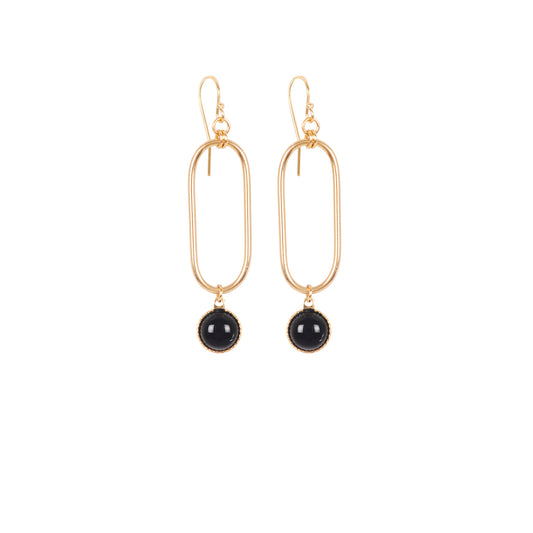 Boucles d'oreilles Emma agate noire