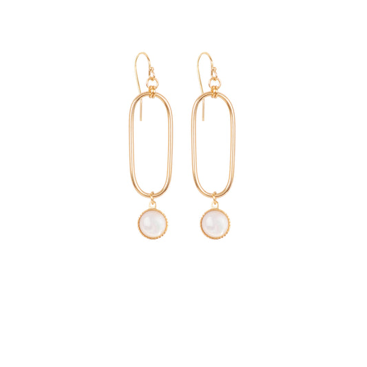 Boucles d'oreilles Emma nacre blanche