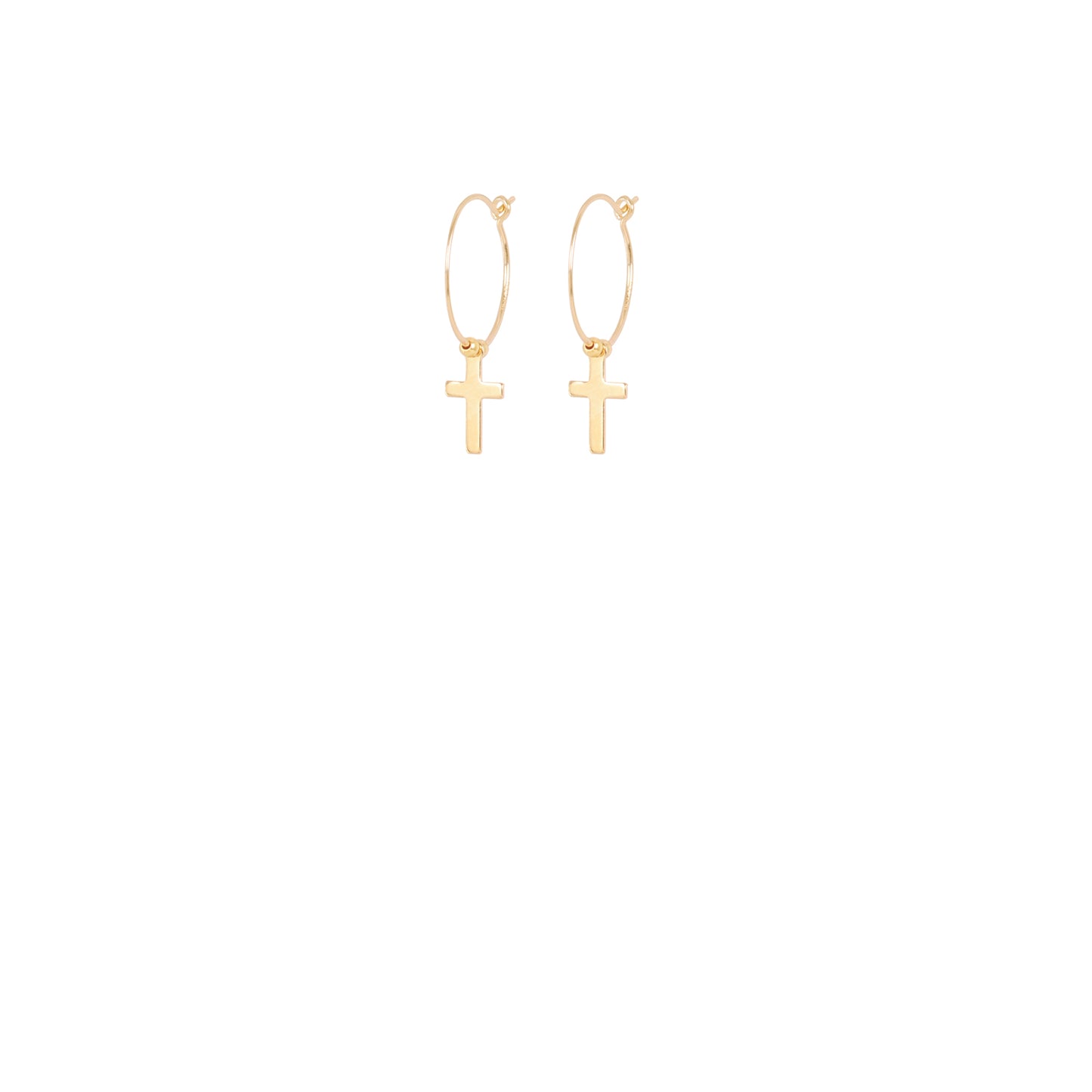 Mini créoles croix lisses