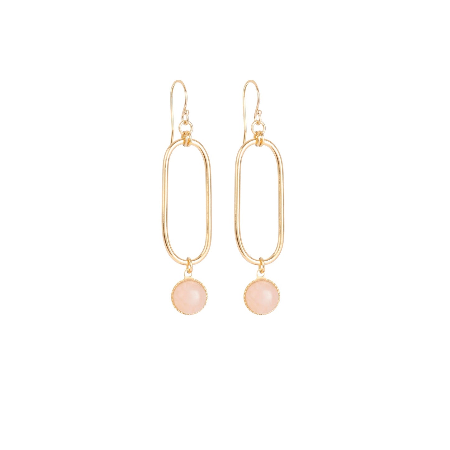 Boucles d'oreilles Emma quartz rose