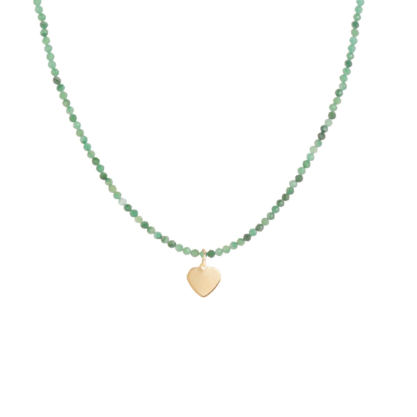 Collier coeur en labradorite blanche