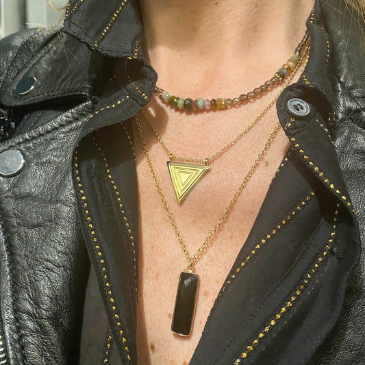 Collier Tamara quartz fumé et tourmaline