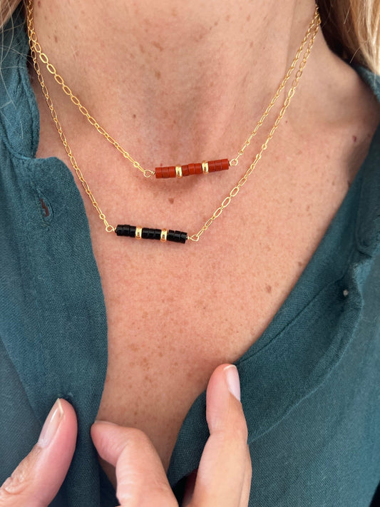 Collier Yasmine en jaspe rouge