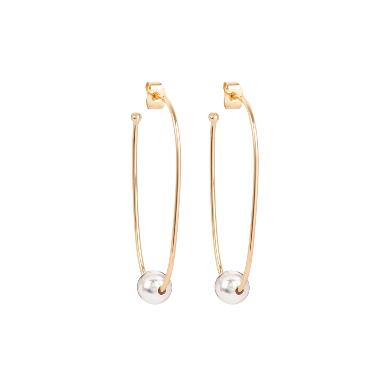 Boucles d'oreilles Juliette dorées et argentées