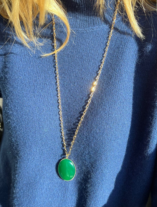 Sautoir Maxi Sophie agate verte