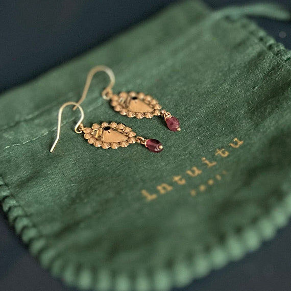 Boucles d'oreilles Lola en grenat violet