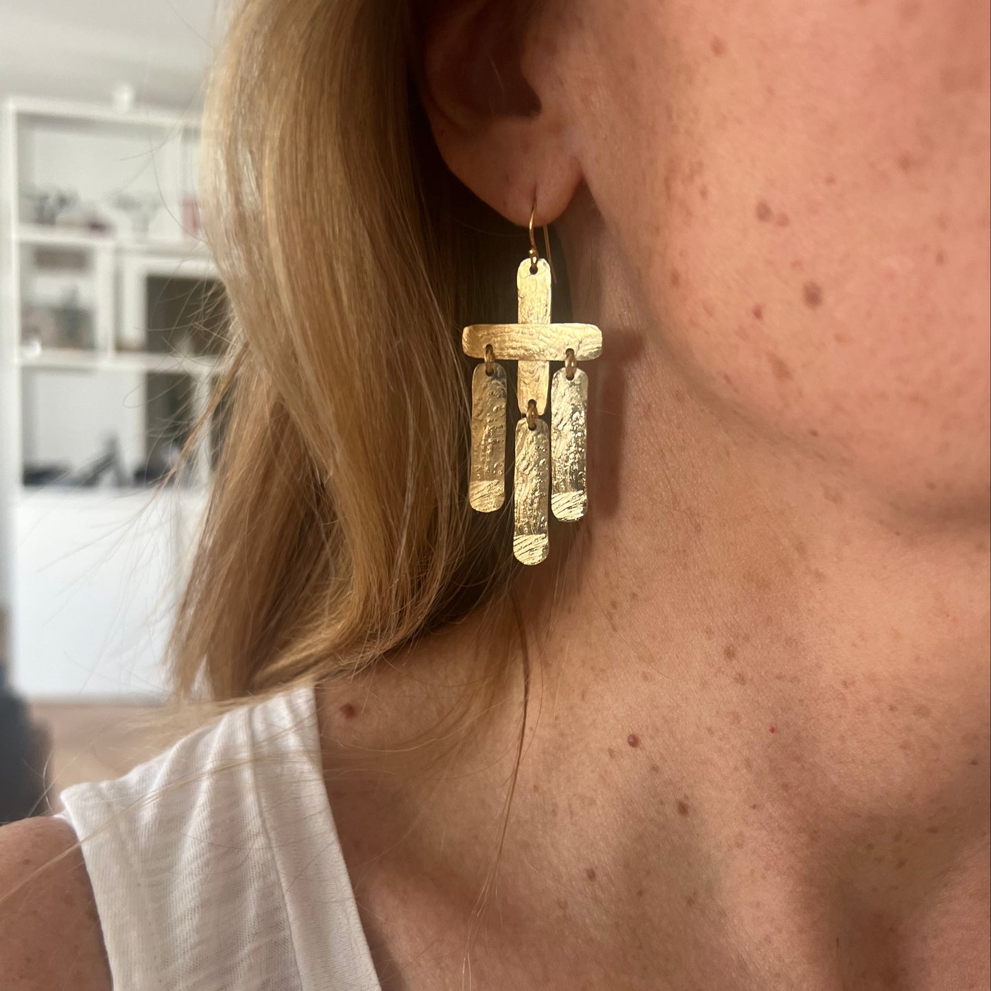 Boucles d'oreilles Esmeralda dorées