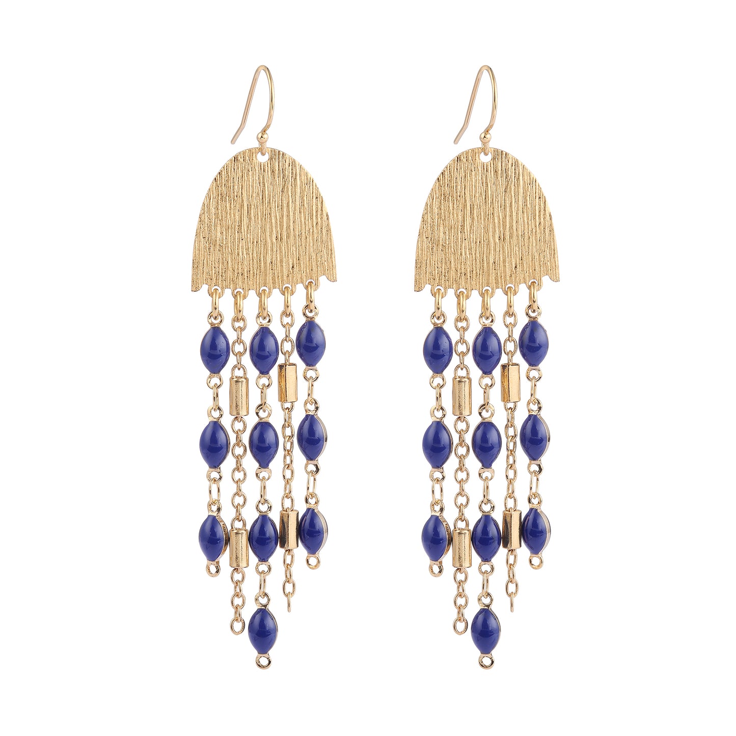 Boucles d'oreilles Gaïa bleu marine