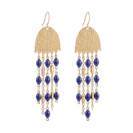 Boucles d'oreilles Gaïa bleu marine