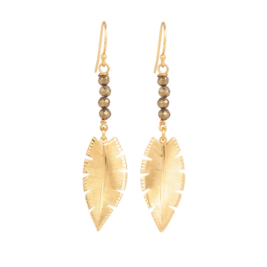 Boucles d'oreilles flèches dorées mat