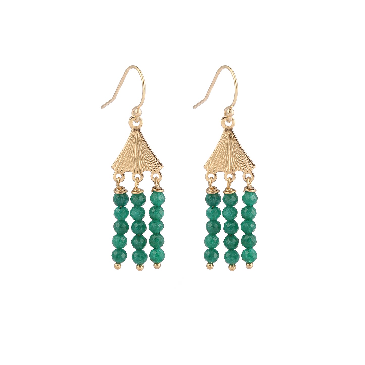 Boucles d'oreilles Théa agate verte