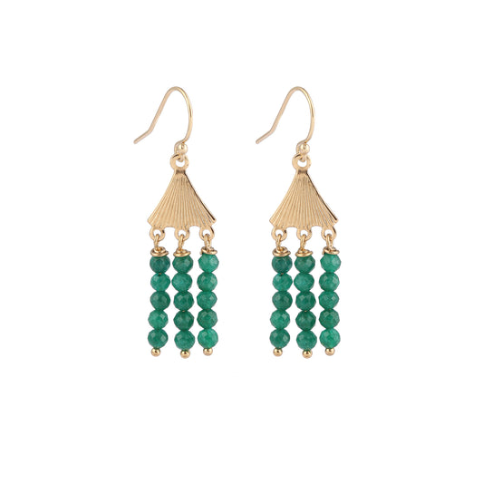 Boucles d'oreilles Théa agate verte