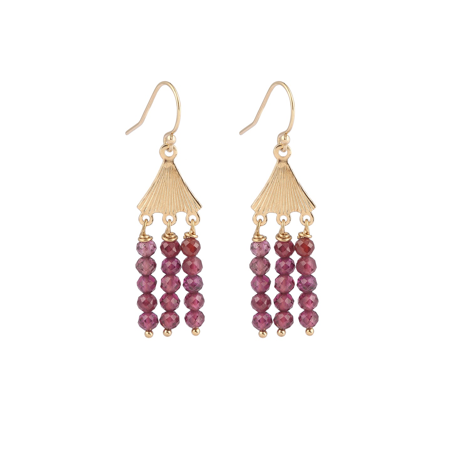 Boucles d'oreilles Théa grenat violet