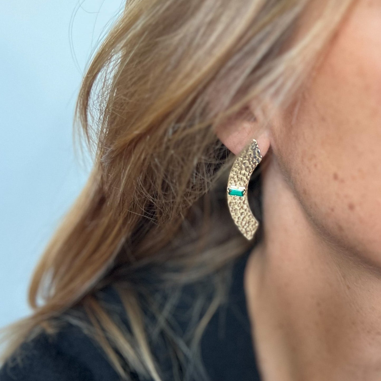 Boucles d'oreilles Jane strass vert