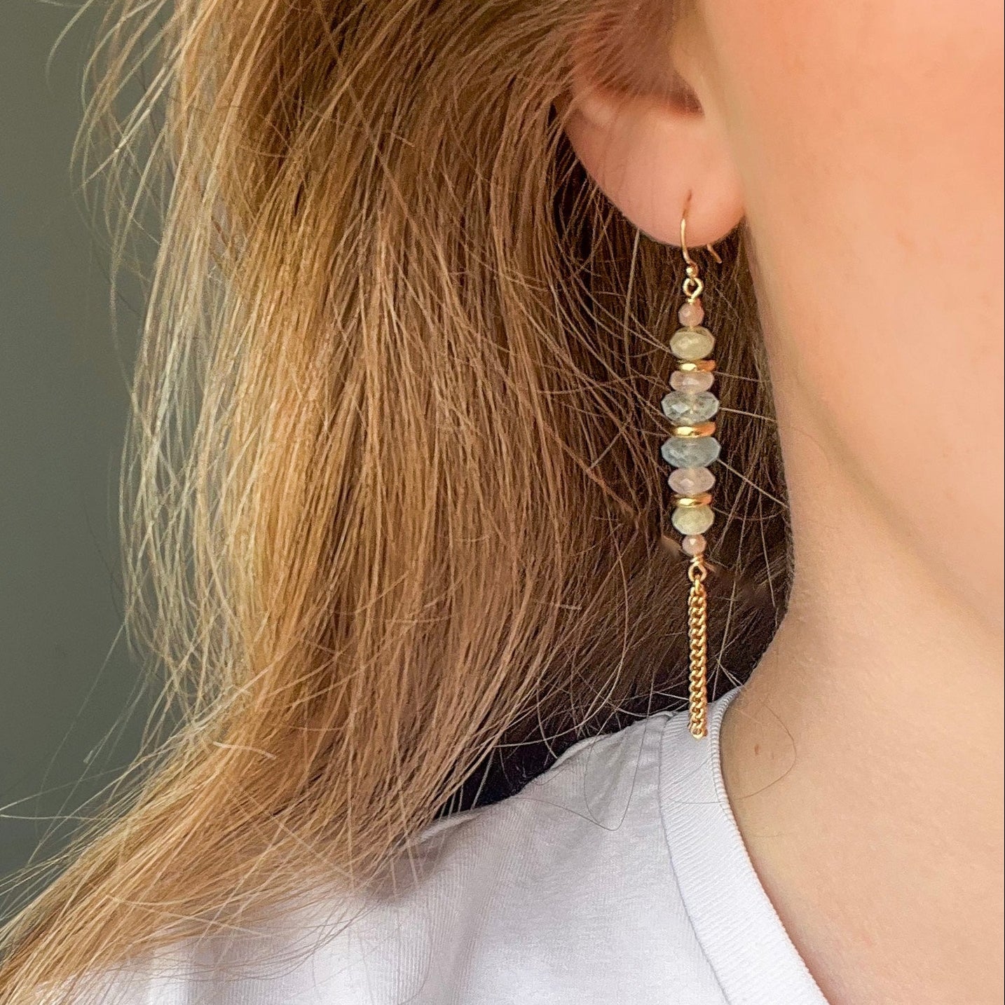 boucles d'oreilles Tamara en béryl pastel