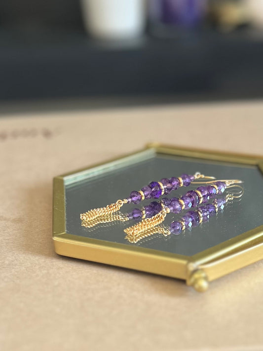 Boucles d'oreilles Tamara en améthyste