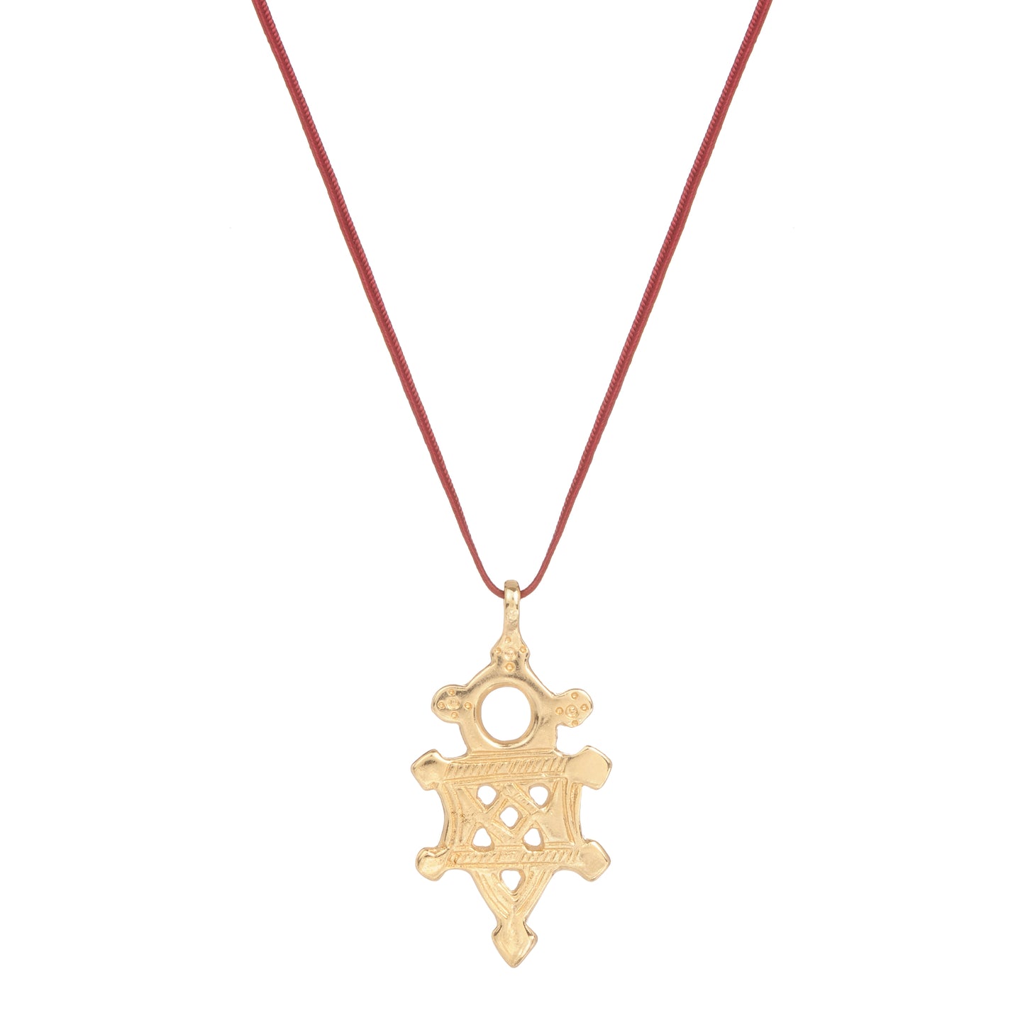 Sautoir YZIA cordon rouge